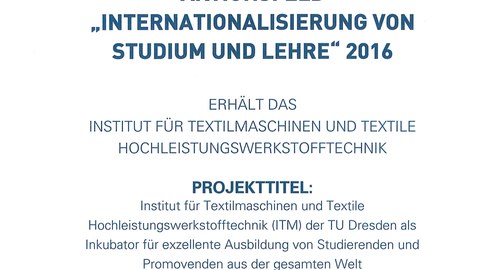 Urkunde Preis Internationalisierung