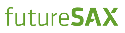 Das Logo zeigt den grün gehaltenen Schriftzug futuresax, wobei die letzten drei Buchstaben groß geschrieben sind.