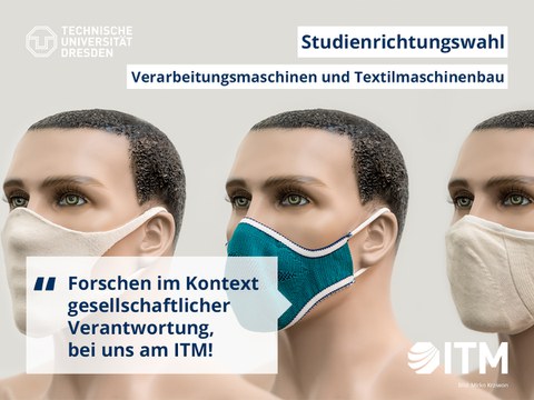 Auf dem Bild sind hergestellte Masken des ITM zu sehen