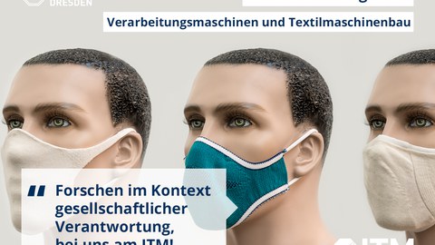 Auf dem Bild sind hergestellte Masken des ITM zu sehen