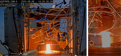 Aerospike-Triebwerk in Betrieb