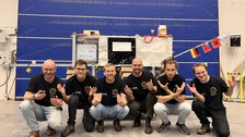 Team CRAB vor der fertigen Ballongondel kurz vor dem Start in Esrange, Nordschweden