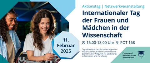 Veranstaltungsankündigung für den Internationalen Tag der Frauen und Mädchen in der Wissenschaft