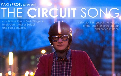 Werbeplakat zum "The Circuit Song" der Partyprofs.