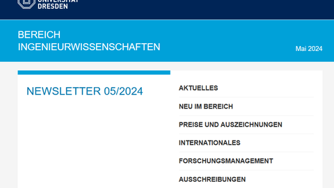 Screenshot des Headers vom Newsletter des Bereiches Ingenieurwissenschaften