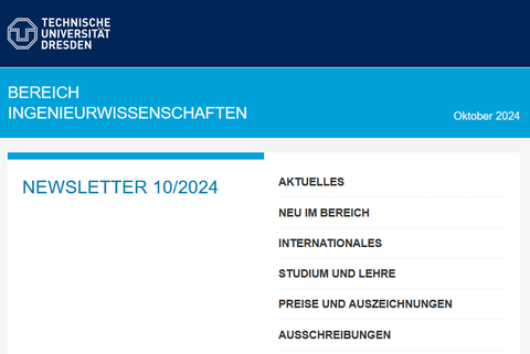 Screenshot vom Oktober-Newsletter