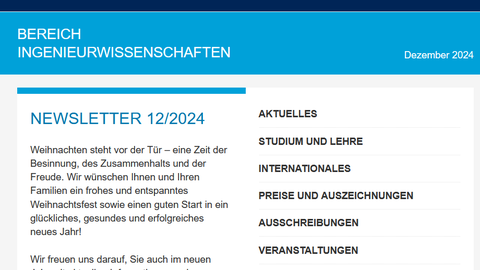 Screenshot des oberen Bereiches vom Newsletter