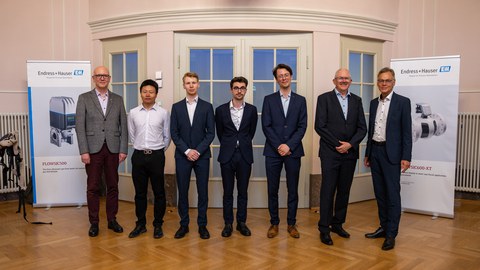 v.l.n.r: Prof. Dr. N. Modler, B. Yang, M. Mittmann, Dr. Bilsing, Dr. Oster, Prof. Dr. J. Czarske, Wolfgang Bay 