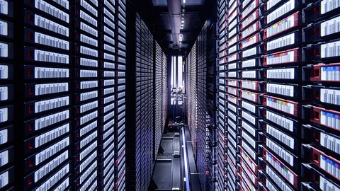 View into a server room.
