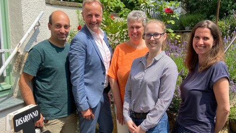 Treffen mit Prof. Heidi Ottevaere, Vrije Universiteit Brussel, Dr. Nektarios Koukourakis, Peter Rosenbaum, Prof. Heidi Ottevaere, Katharina Schmidt, Maike Heitkamp. 