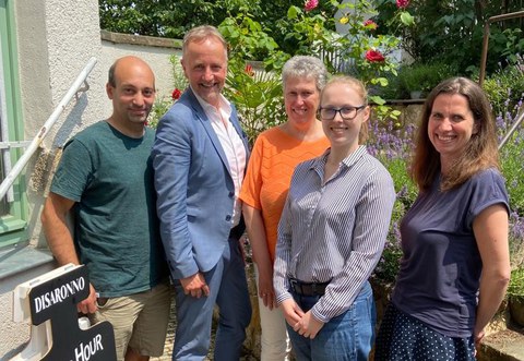 Treffen mit Prof. Heidi Ottevaere, Vrije Universiteit Brussel, Dr. Nektarios Koukourakis, Peter Rosenbaum, Prof. Heidi Ottevaere, Katharina Schmidt, Maike Heitkamp. 