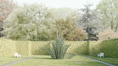 Sculpture made from bamboo in Pillnitz Palace Park