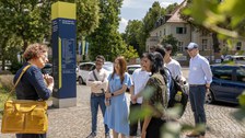 Aufnahme der Gäste während des Campusrundgangs
