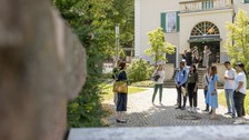 Aufnahme der Gäste während des Campusrundgangs