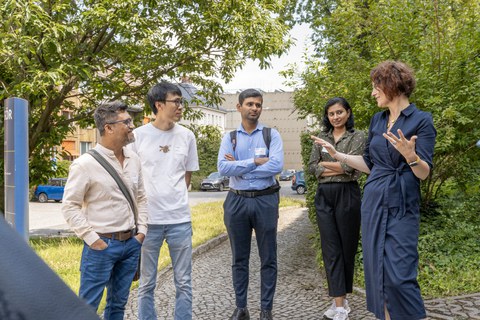 Aufnahme der Gäste während des Campusrundgangs