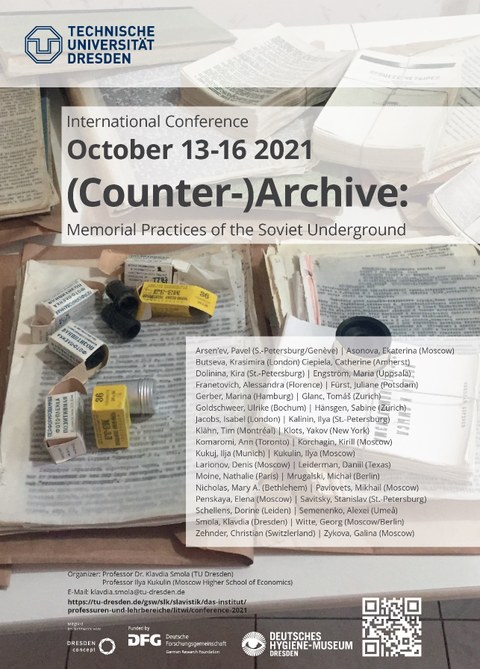 Poster Internationale Konferenz „(Counter-)Archive Memorial Practices of the Soviet Underground