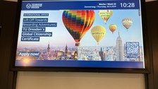 GCC is also represented on the campus monitors.