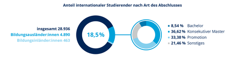 Internationale Studierende nach Art den Abschlusses