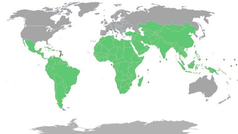Weltkarte Nord-Süd