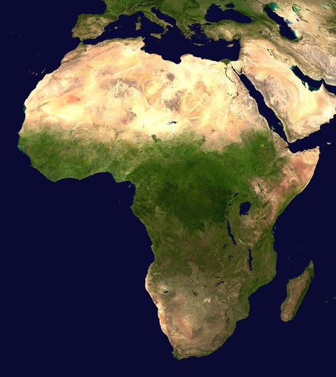 Satellitenbild vom afrikanischen Kontinent