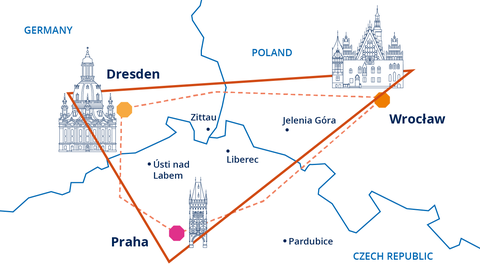 Crossborder region between Saxony, Lower Silesia, and the Czech regions around Usti, Liberec and Prague.