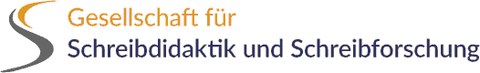 Logo der "Gesellschaft für Schreibdidaktik und Schreibforschung" e. V., das lediglich diesen Schrifttext enthält und ein vorangestelltes s-förmiges Zeichen.