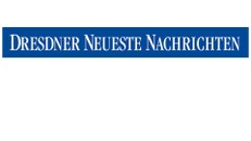 Das Bild hat einen blauen Hintergrund auf dem in weißer Schrift steht "Dresdner Neueste Nachrichten".