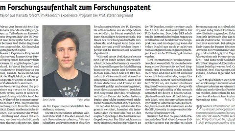 Artikel von Seth Taylor aus dem Universitätsjournal 