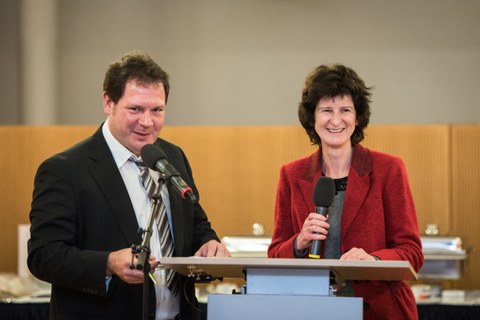 Ministerin Stange bei Transferweek