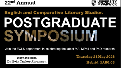 22nd Annual English and Comparative Literary Studies  POSTGRADUATE SYMPOSIUM