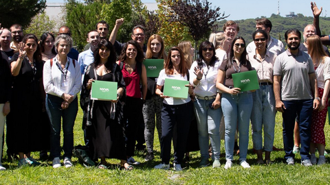 Ein gelbes Quadrat mit Infos zur Summerschool die auch im Text stehen