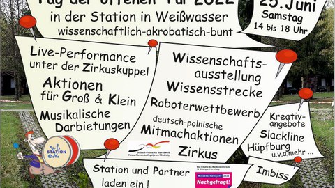Ein Plakat mit Angeboten bei Veranstaltung