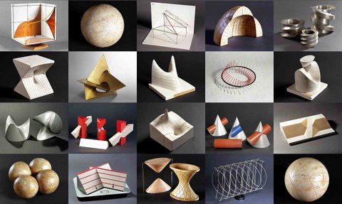 Objekte aus der Sammlung Mathematische Modelle, Foto: Lutz Liebert