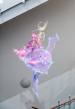 Aljoscha: extraterrestrial origin of life (2022); Installationsansicht der Intervention in der Galerie der Kustodie im Görges-Bau, TU Dresden