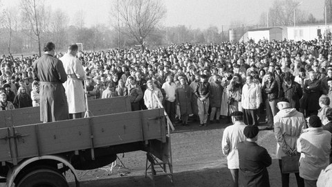 Versammlung der Mitarbeiter der TU am 13.11.1989