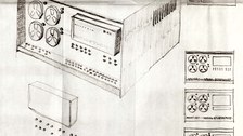 Entwurf zur Formgestaltung des D 4a mit Varianten zur geschlossenen Schreib- und Leseeinheit von Prof. Karl Clauss Dietel aus Chemnitz, 1965