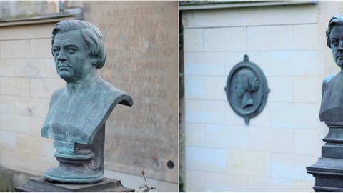 Original und Replik der Hettner-Büste im Vergleich
