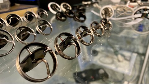 Ein Blick in die Vitrine der Herzklappensammlung