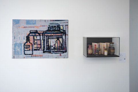 Werke von Petra Kasten und Exponate aus den Sammlungen der Kustodie im Rektorat