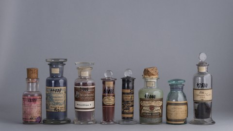 Frühe synthetische Farbstoffe verschiedener Hersteller, ab 1860