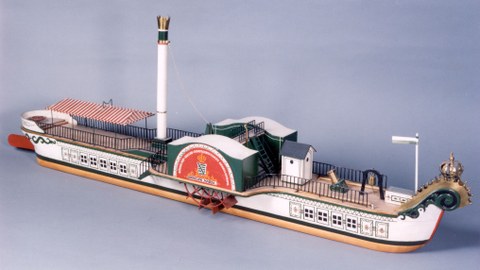 A model of a historic steamboat