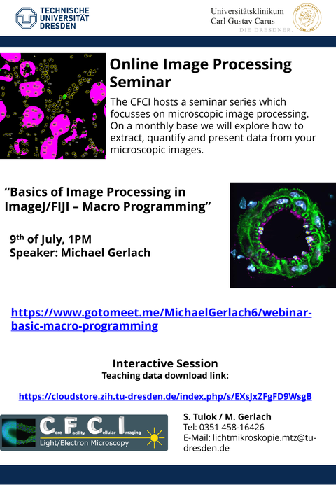 Flyer Image Processing Seminar Juli 2020