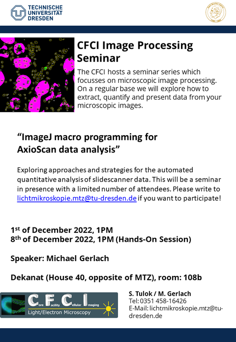 Flyer Image Processing Seminar Dezember 2022