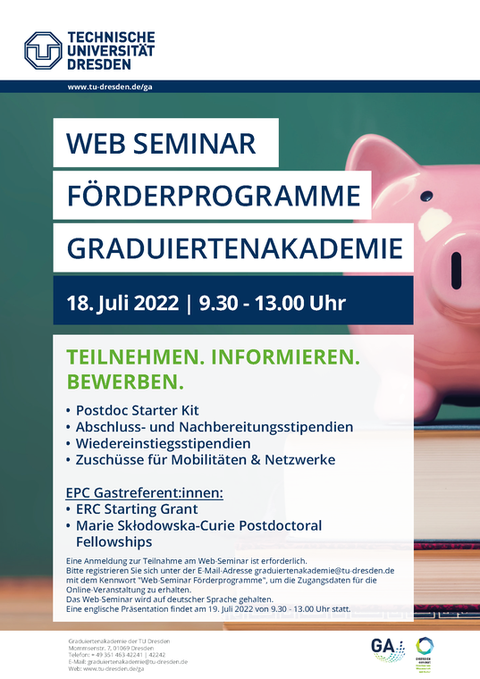 Web Seminar Förderprogramme GA