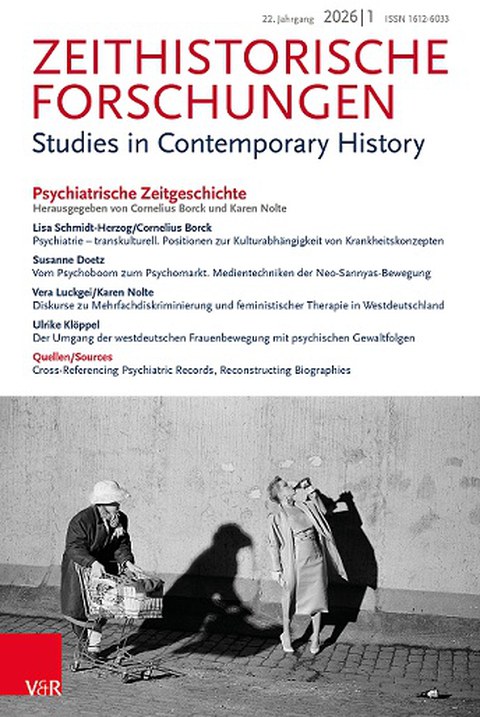 Cover der Fachzeitschrift Zeithistorische Forschungen, Themenheft "Psychiatrische Zeitgeschichte", Ausgabe 1 (2026)