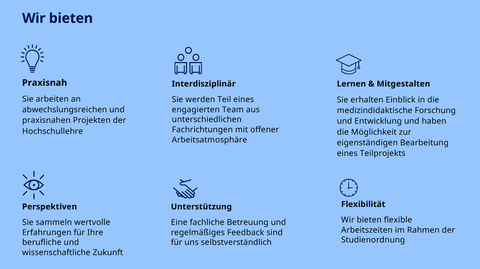 Wie arbeiten praxisnah, interdisziplinär. Wir bieten Perspektiven, Unterstützung und Flexibilität.