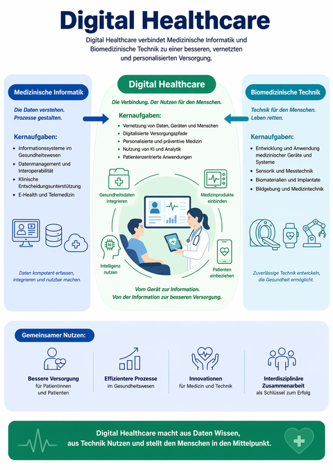 Abbildung zu den Bereichen von Digital Healthcare