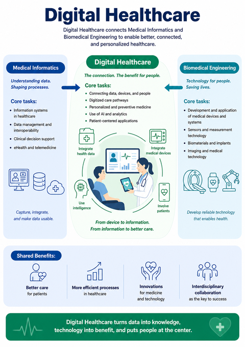Illustration of the areas of digital healthcare