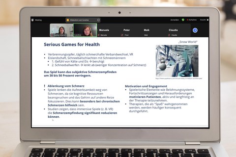Screenshot aus dem Online-Meeting – Sophia Grummt und Caroline Glathe (v.l.n.r.)