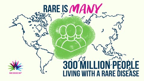 Logo Rare Disease Day mit Text Rare is many